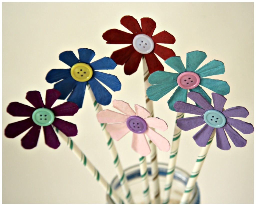 Egg carton flowers - recycled craft for Earth Day