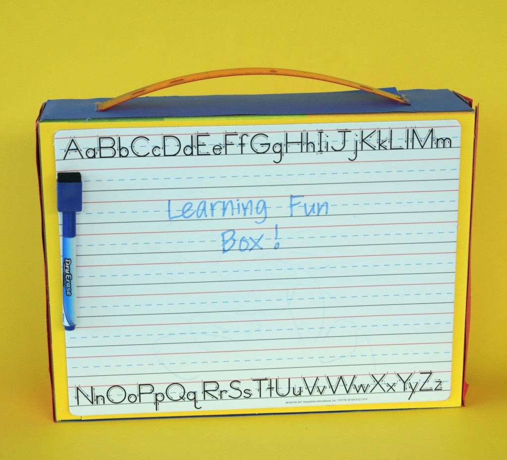 Learning Fun Kit made of a cereal box 