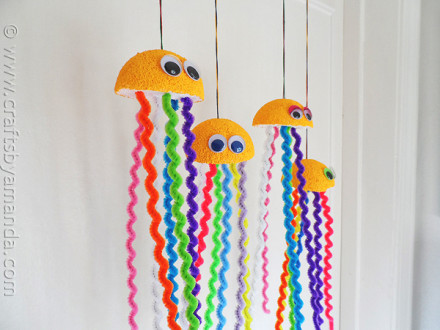 Make Colorful Rainbow Jellyfish from CraftsbyAmanda.com