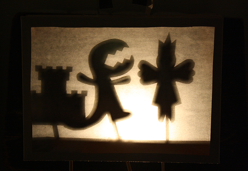 Shadow Puppets in a Cereal Box Theater