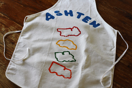 Cookie Cutter Stamped Apron by @amandaformaro for Kix Cereal