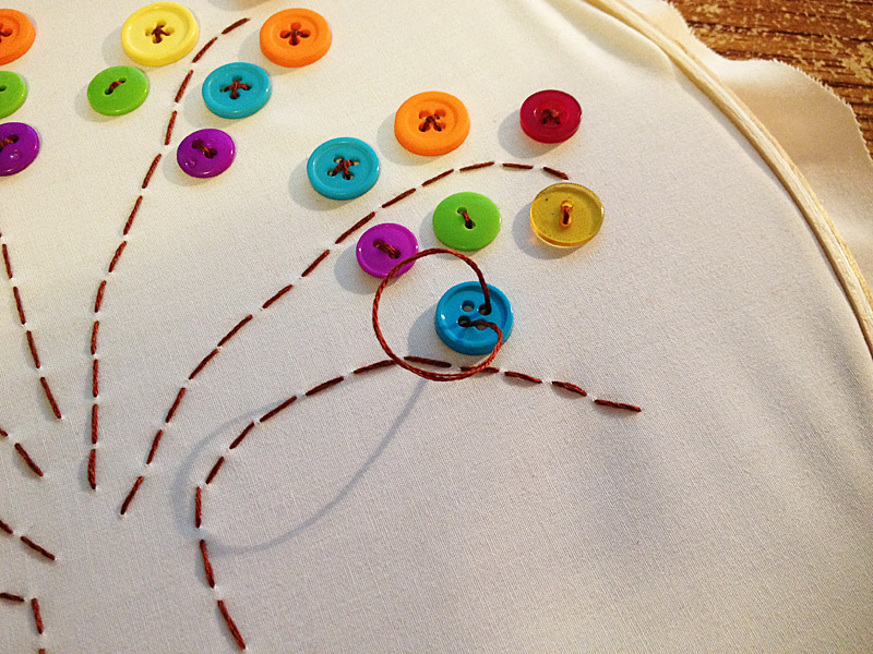 Embroidery Hoop Rainbow Tree by @amandaformaro for Kix Cereal