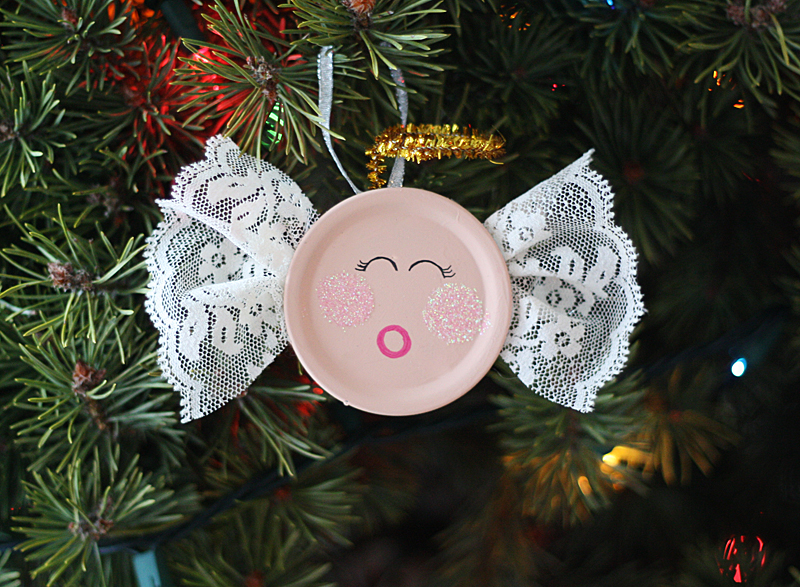 Canning Lid Angel Ornament by @amandaformaro for Kix Cereal