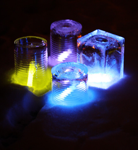 Glow Stick Ice Luminaries by @amandaformaro for Kix Cereal