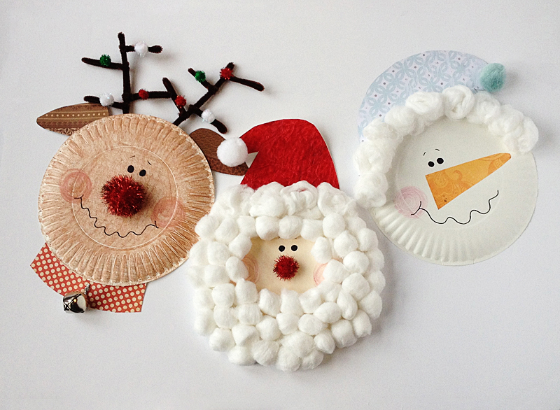 Paper Plate Christmas Characters: Santa, Rudolph, Snowman by @amandaformaro for Kix Cereal