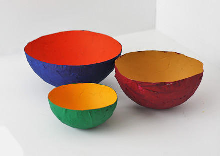 Paper Mache Super Bowls by @amandaformaro for Kix Cereal