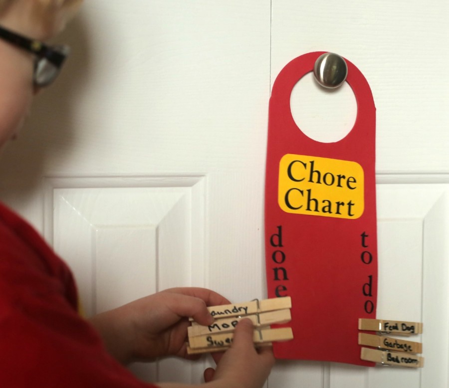 Dollar Store Craft: Door Hanger Chore Chart · Kix Cereal