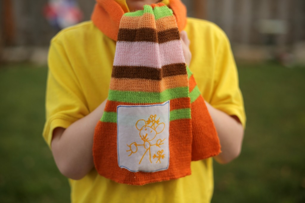 Kid Art No-Sew Scarf Embellishment idea