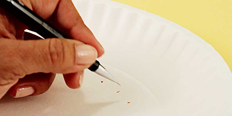 use pencil for making holes for paper plate sewing