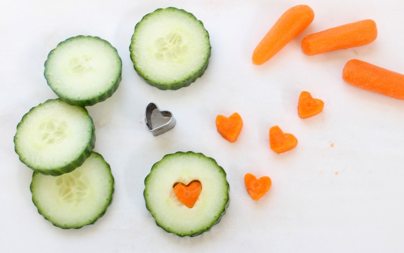 heart shaped veggies