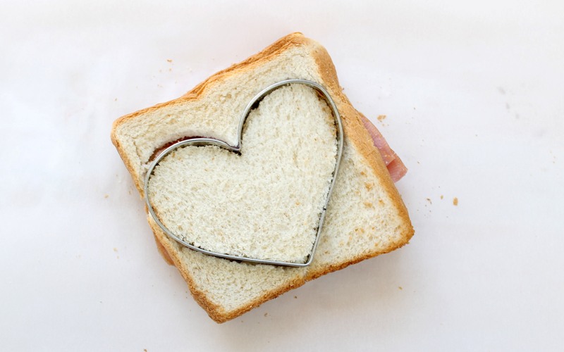 heart cookie cutter sandwich shape