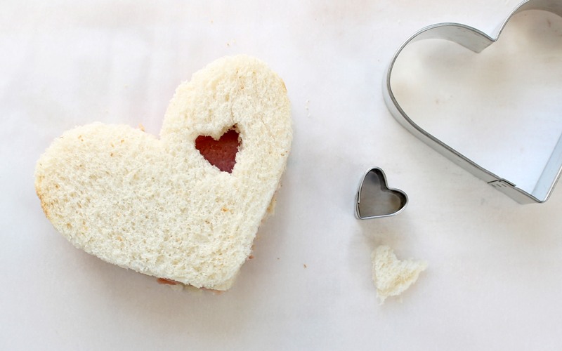 small cookie cutter heart sandwich shape