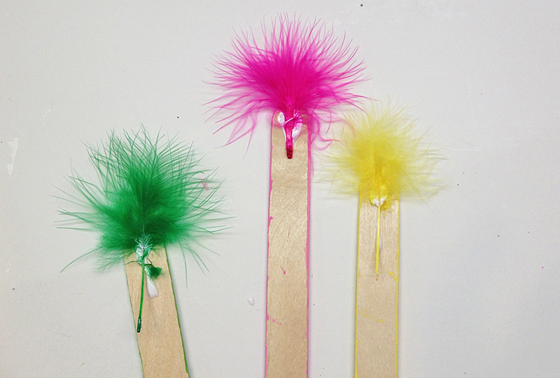 craft feathers for spring bird craft