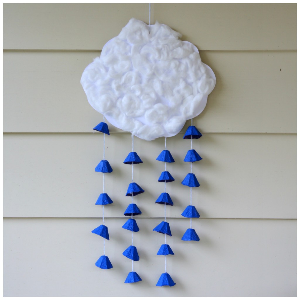 Earth Day Raincloud Mobile - made of recycled materials