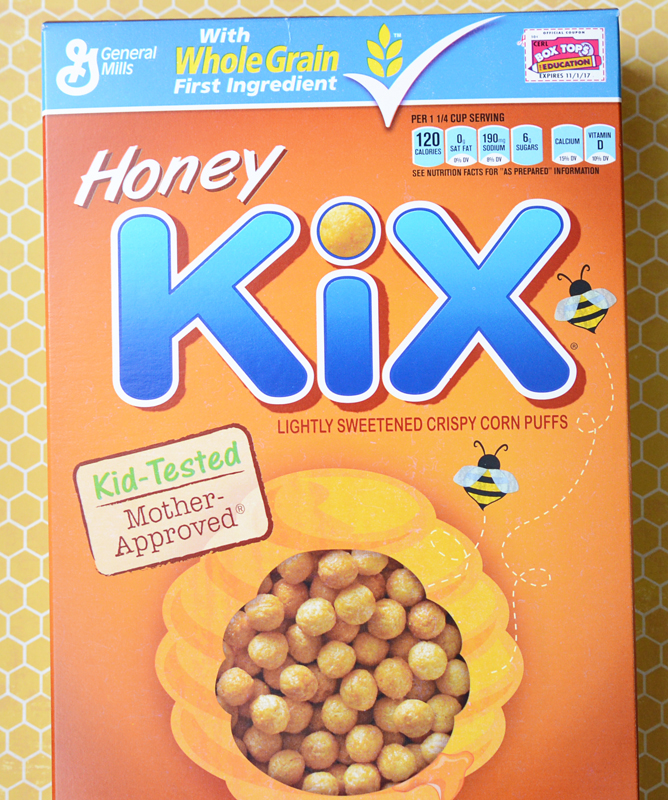 kix honey cereal box