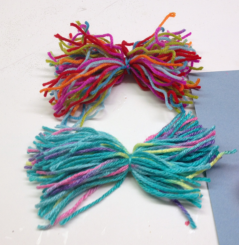 puppet yarn hair for mitten puppets