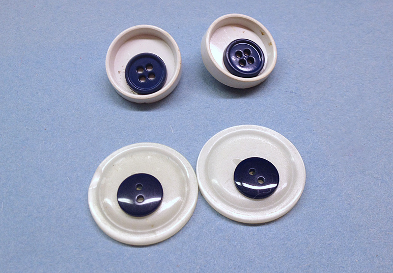 recycled buttons for puppet eyes