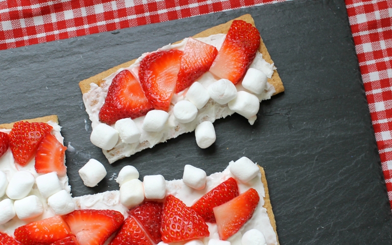 Strawberry and mini marshmallow stars and stripes