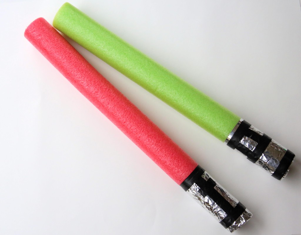 Pool noodle light sabers