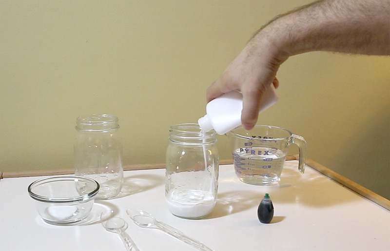 Mix white glue and water