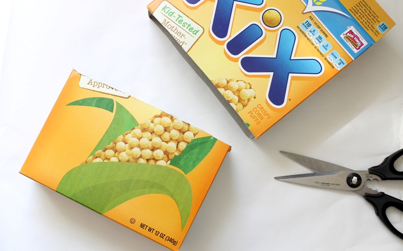How to make a cereal box snack pack.