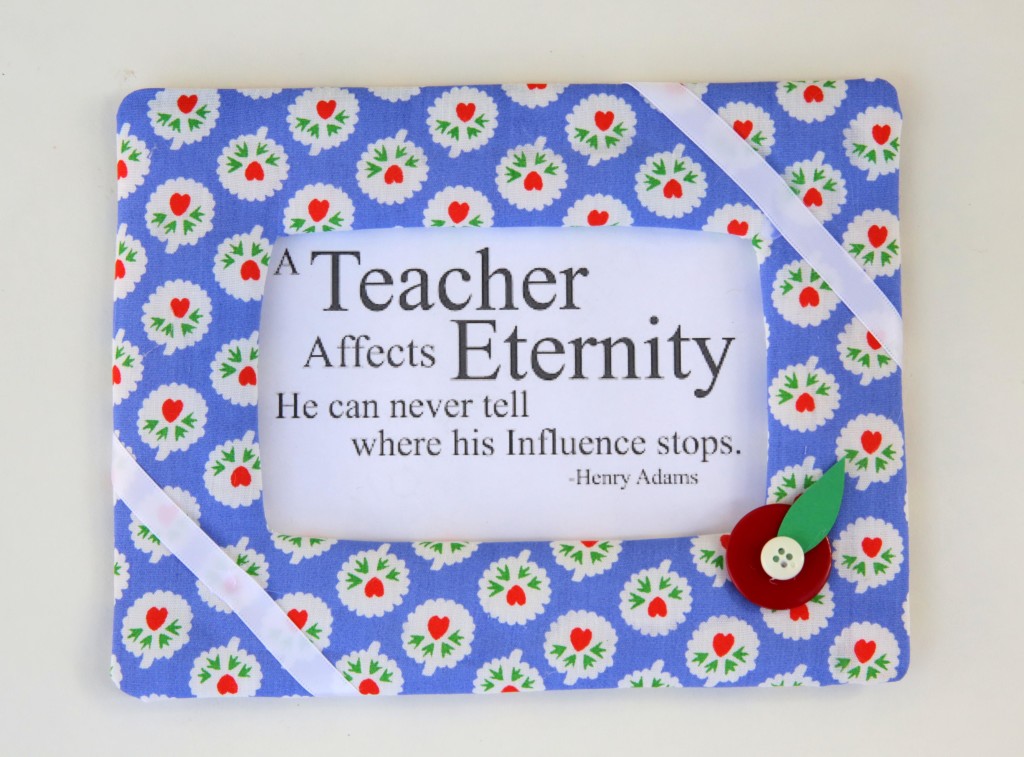 Teacher's Gift Idea: Recycled cardboard fabric-covered frame