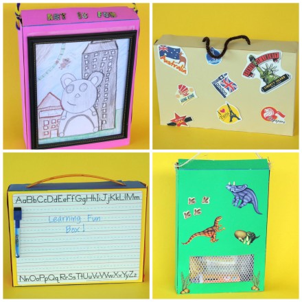 4 cereal box craft kits - great way to organize activities for summer