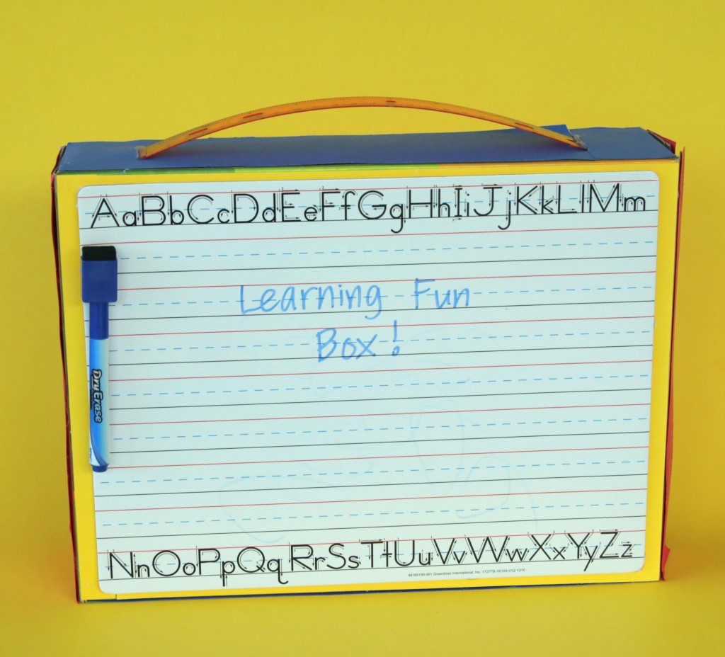 Learning Fun Kit made of a cereal box 
