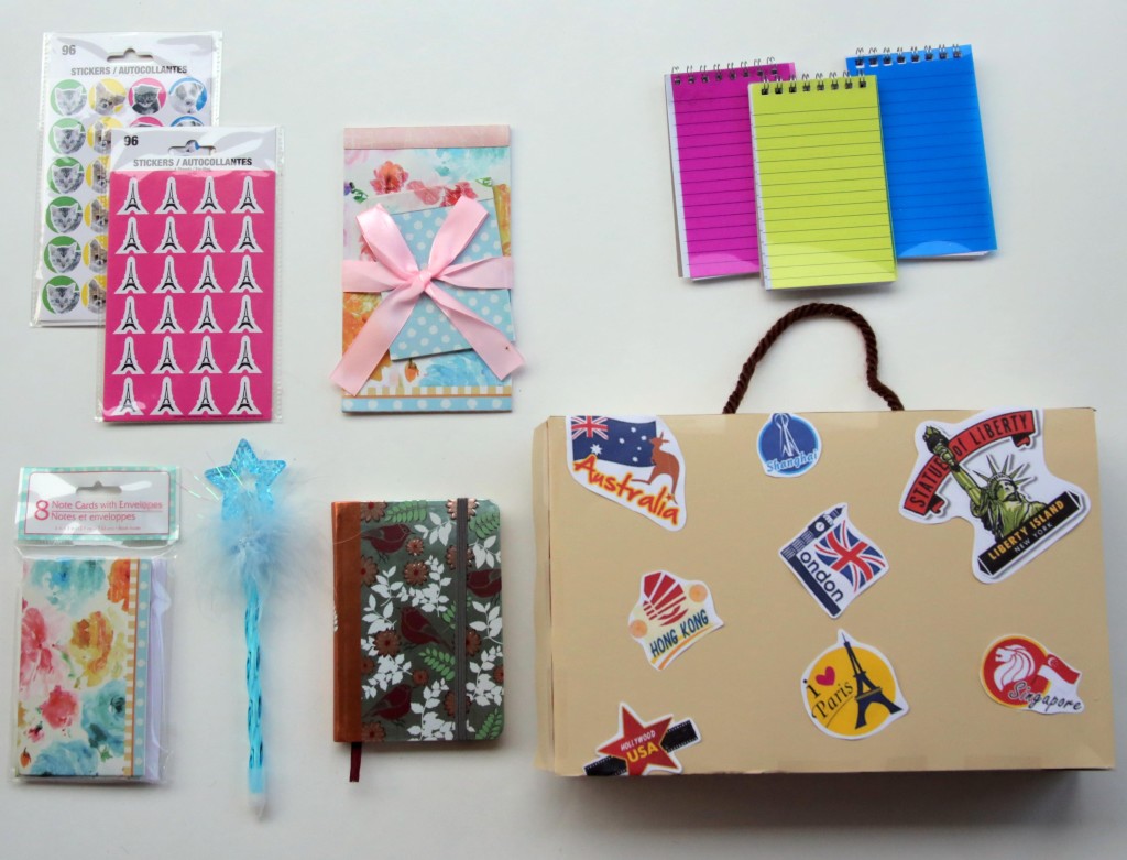 Cereal box pen pal kit contents