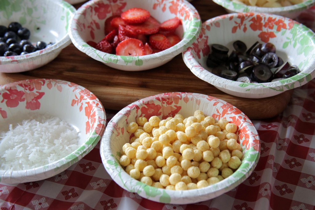 Watermelon pizza bar ingredients