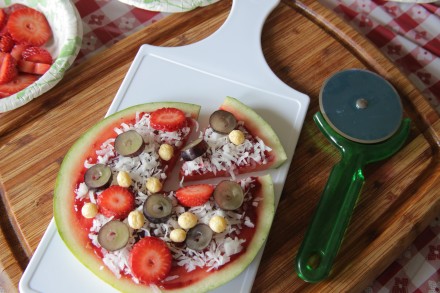 Watermelon pizza snack activity
