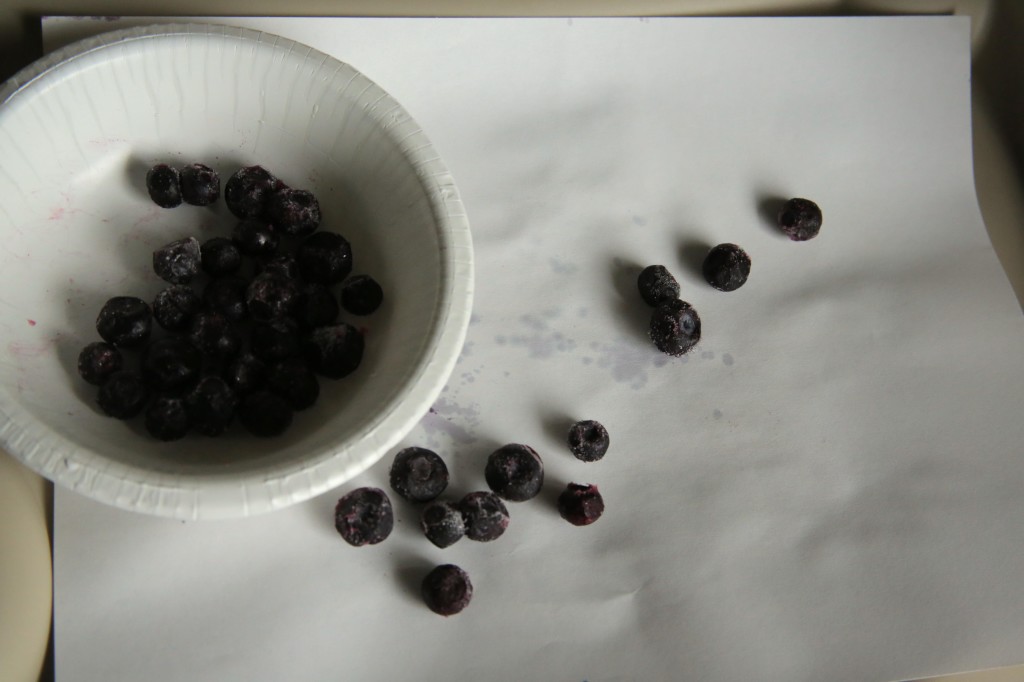 Blueberry paintings - fun kids' art/snack idea - works for babies too!