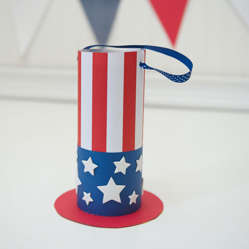 Cereal box Uncle Sam hat party favor