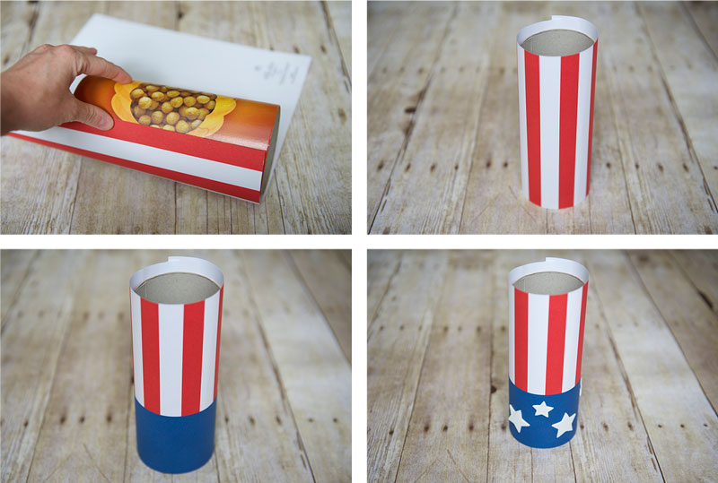 Cereal box Uncle Sam hat party favor step 2