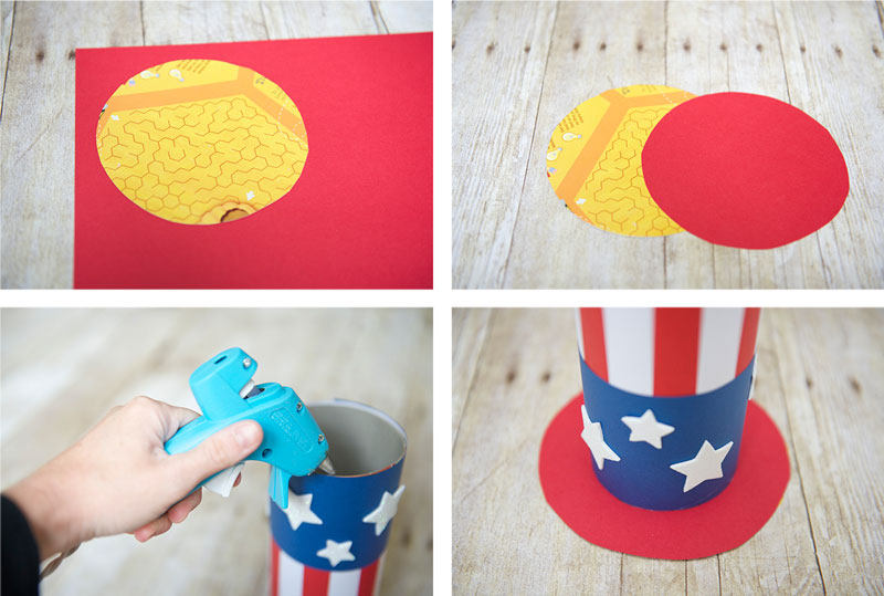 Cereal box Uncle Sam hat party favor step 3