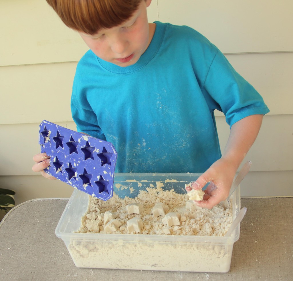 Molding homemade cloud dough