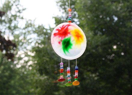 Colorful Glue Sun Catcher by Amanda Formaro