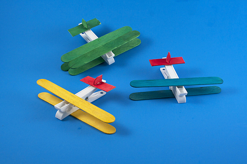 Clothespin Airplanes for preschoolers