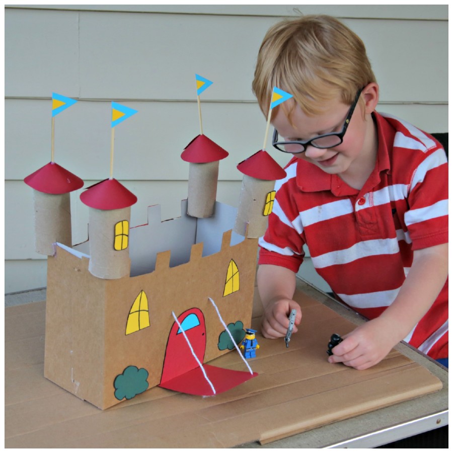 Recycled Cardboard Castle Craft · Kix Cereal