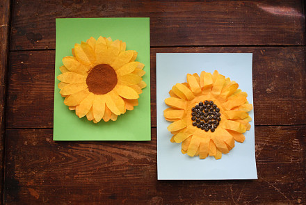 Coffee Filter Sunflower Craft by Amanda Formaro for Kix Cereal