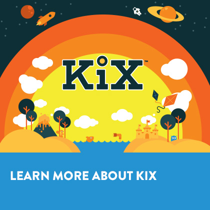 Learn more about Kix with Kix graphic background