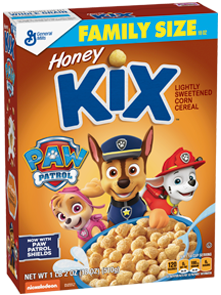 a box of honey kix cereal